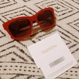 RED RHINESTONE VALENTINO SUNGLASSES
